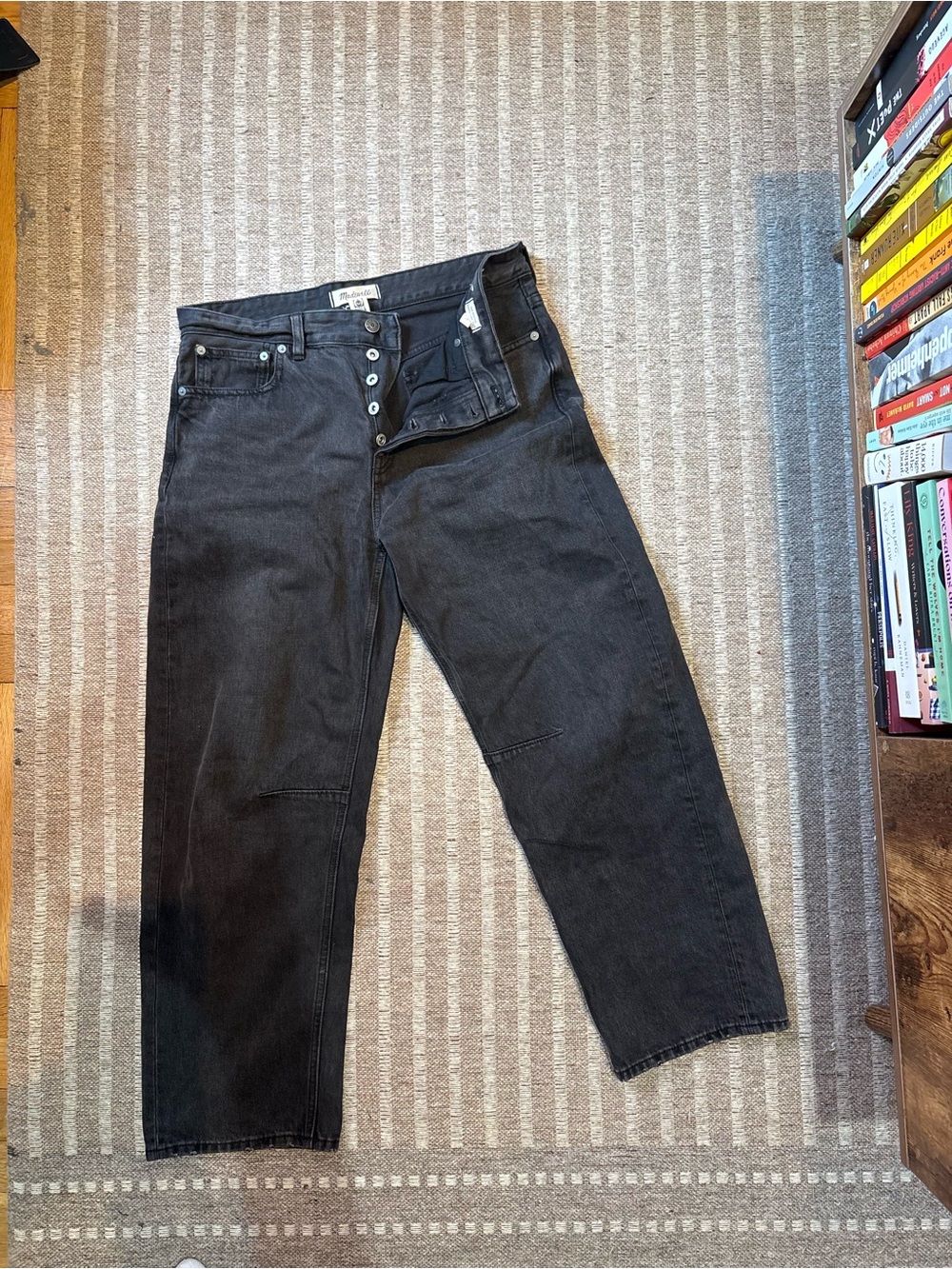 Madewell Black High-Rise Straight-Leg Jeans